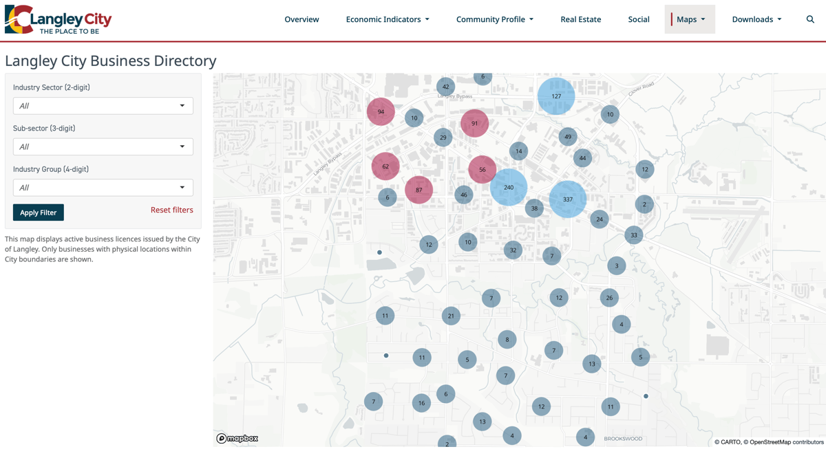 Langley Business Directory Map